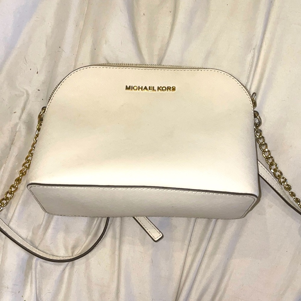 Michael Kors Offwhite and gold purse. Crossbody style. Like new